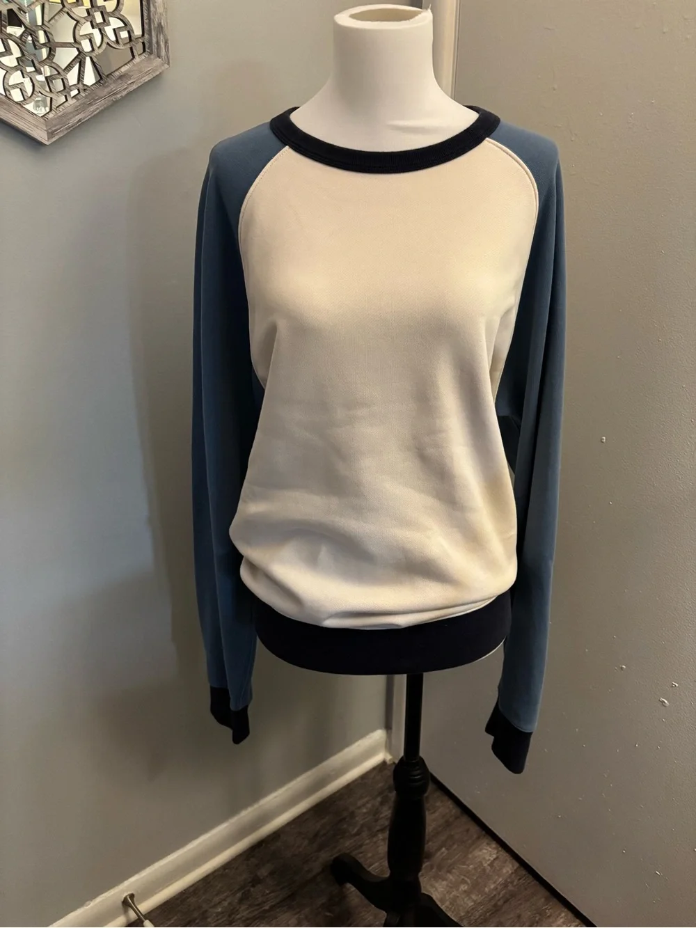 J.Crew Unisex Colorblock Raglan Crewneck Sweatshirt Men's Large